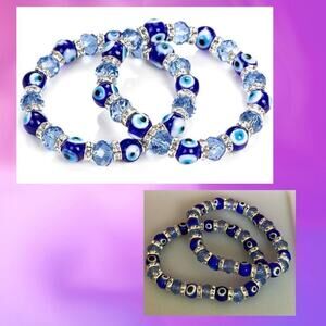 Evil Eye Bead Bracelet Meaning Beaded Black Beads Crystal Glass